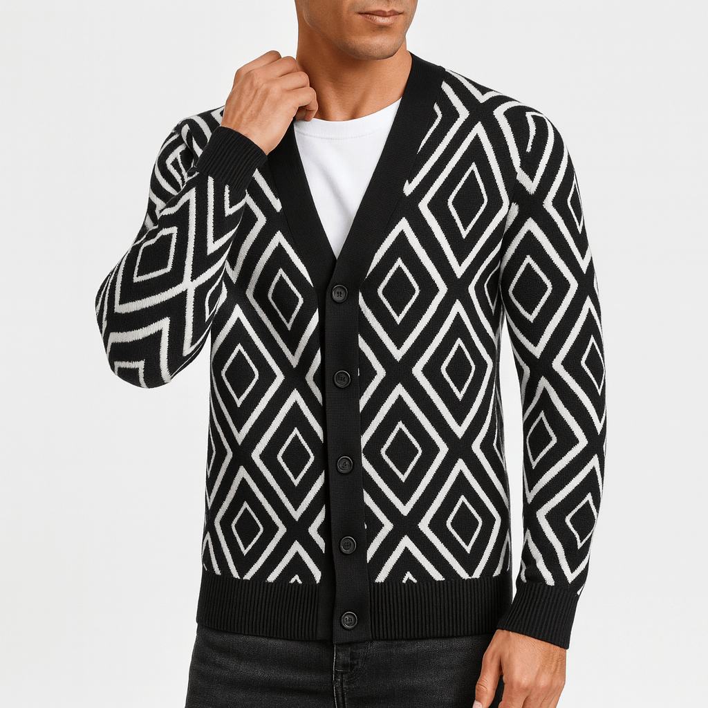 Soft Patterned Knit Cardigan - OutfitLondon