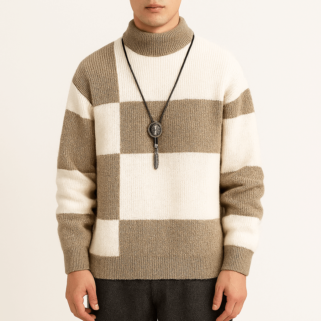 Stylish Multi Color Crew Neck Sweater - OutfitLondon