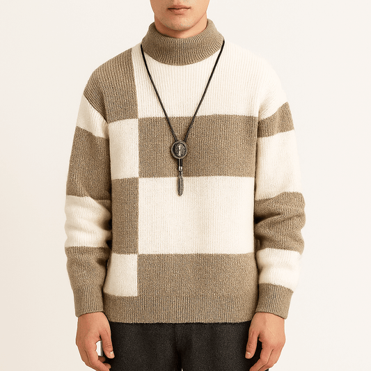 Stylish Multi Color Crew Neck Sweater - OutfitLondon