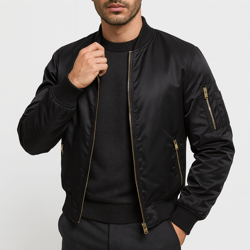 Padded Fleece Bomber Jacket - OutfitLondon