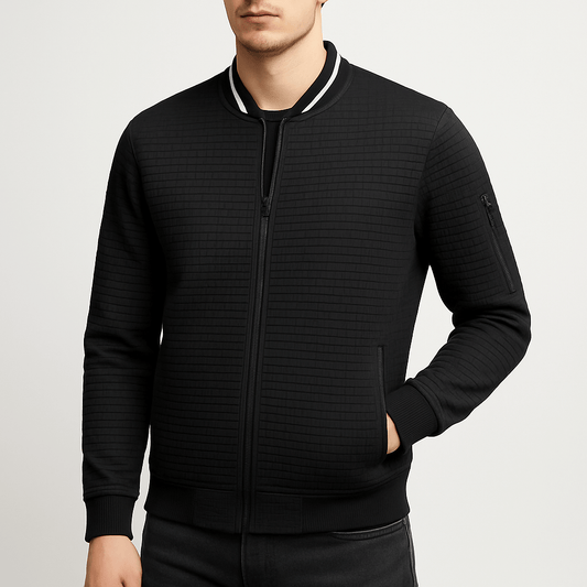 Padded Zip Front Bomber Coat - OutfitLondon
