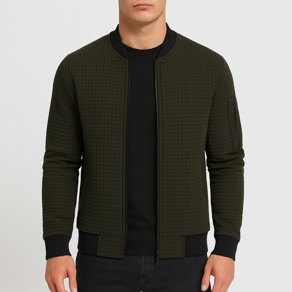 Padded Zip Front Bomber Coat