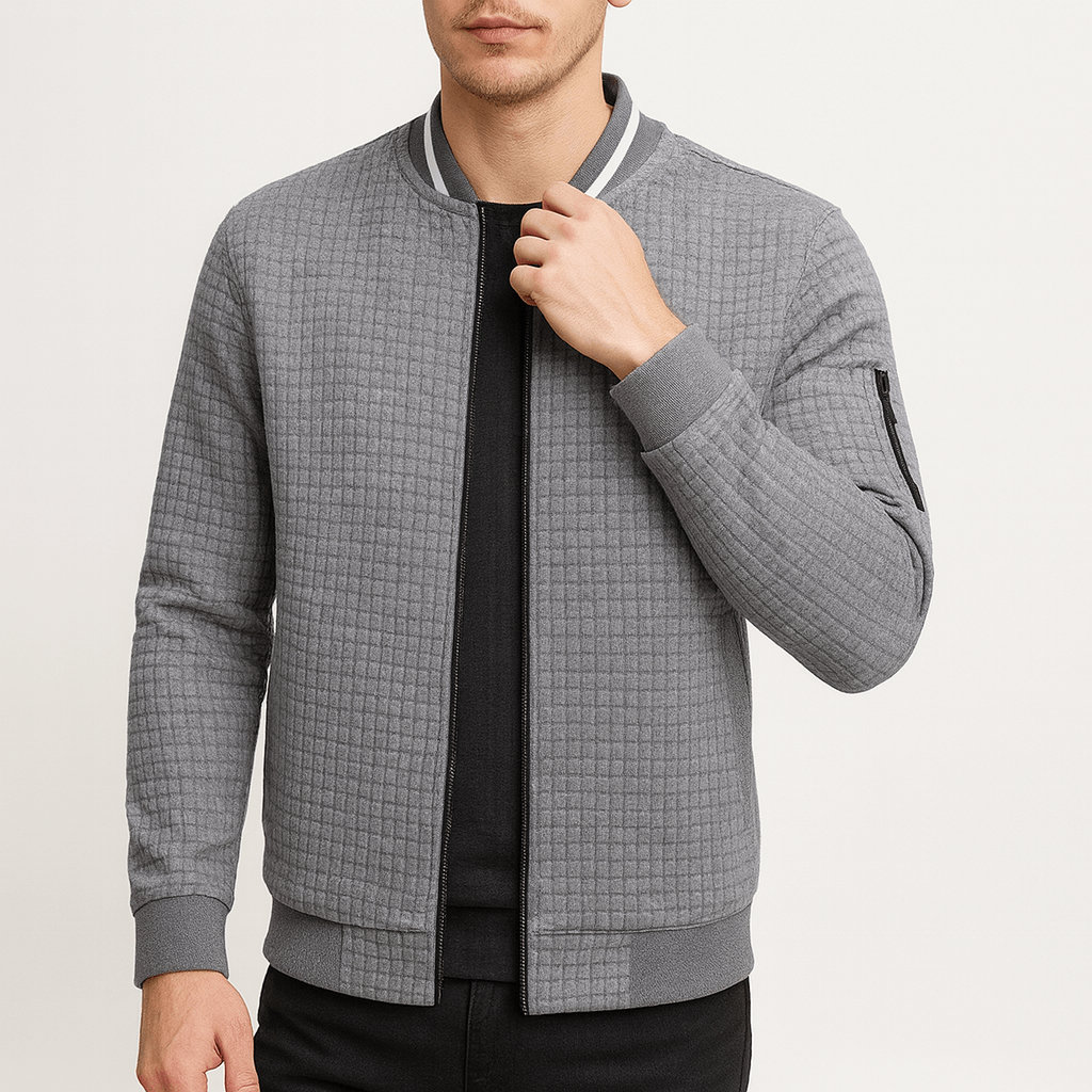 Padded Zip Front Bomber Coat