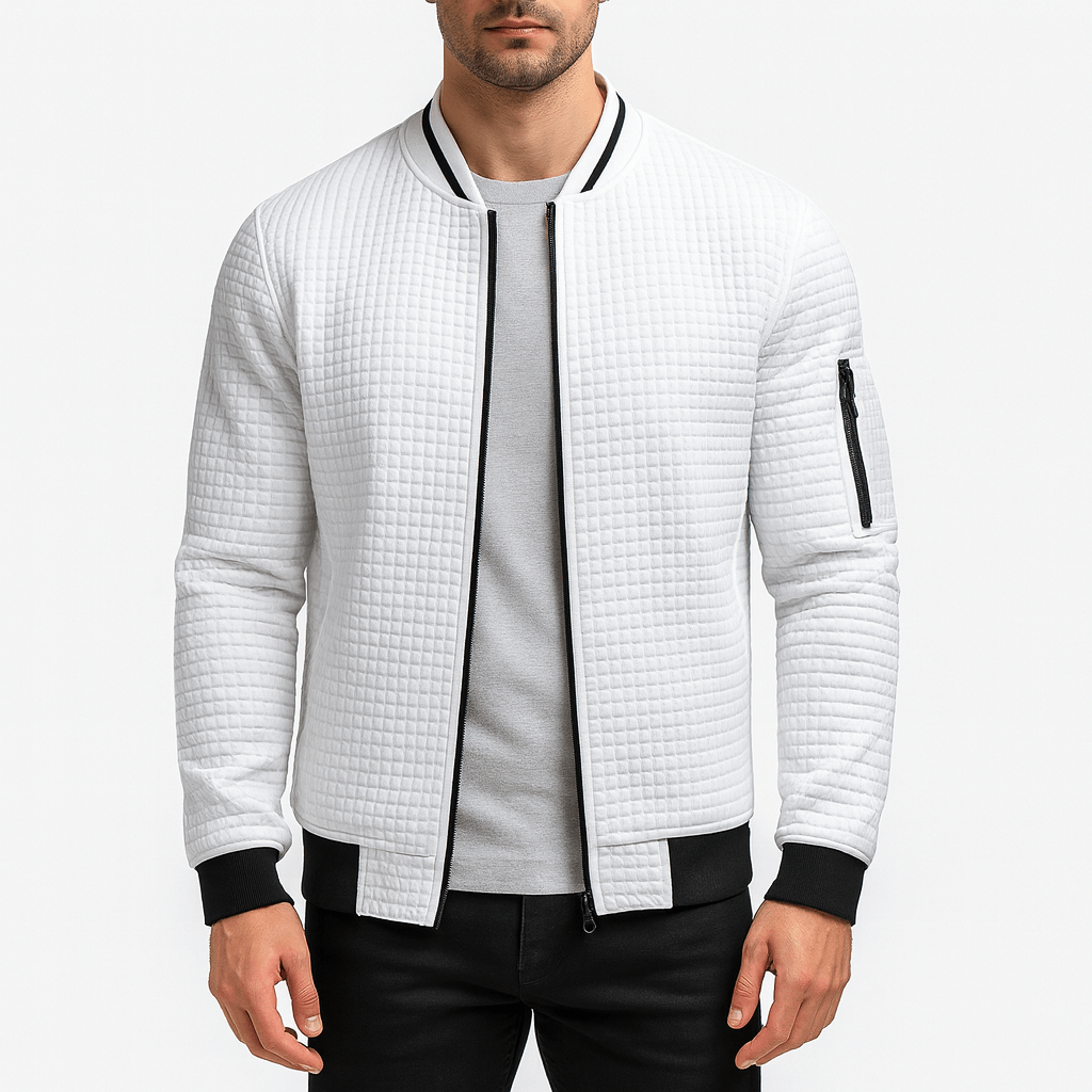 Padded Zip Front Bomber Coat