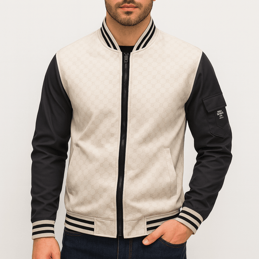 Textured Edge Bomber Jacket - OutfitLondon