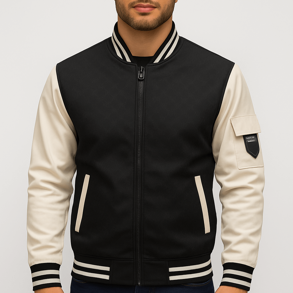 Textured Edge Bomber Jacket