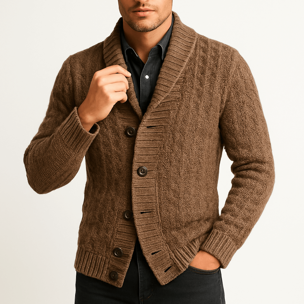 Cozy Cable Knit Sweater Cardigan - OutfitLondon