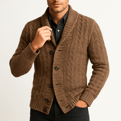 Cozy Cable Knit Sweater Cardigan - OutfitLondon