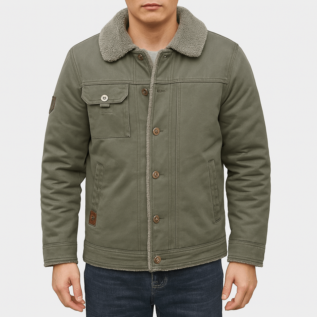 Fleece Lined Cotton Coat - OutfitLondon