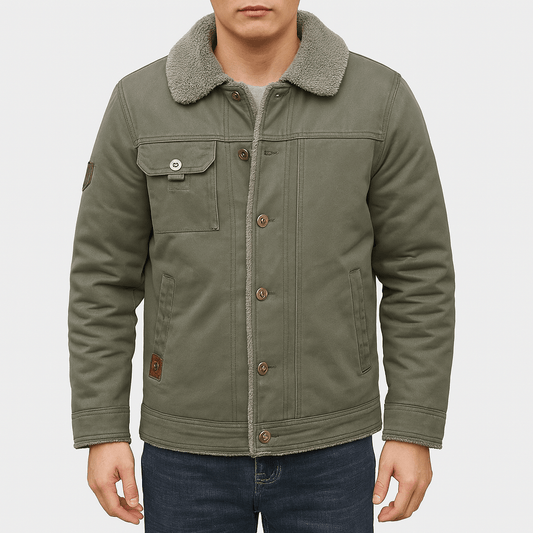 Fleece Lined Cotton Coat - OutfitLondon