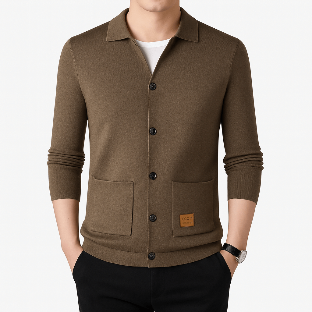 Fitted Neckline Sweater Cardigan