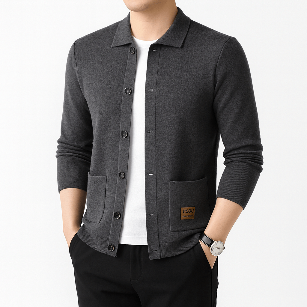 Fitted Neckline Sweater Cardigan