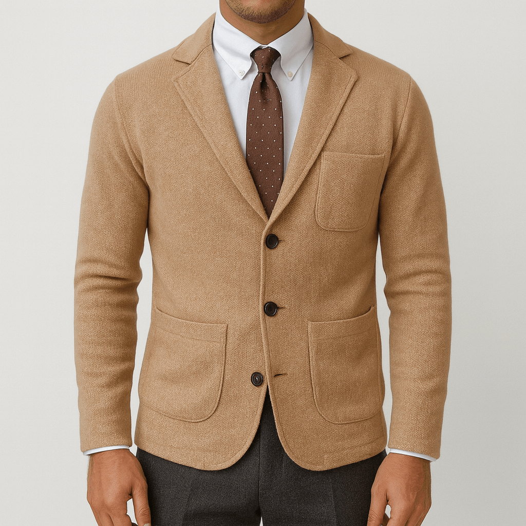 Fitted Knit Cardigan Sweater - OutfitLondon
