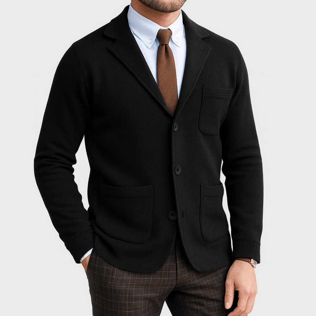 Fitted Knit Cardigan Sweater