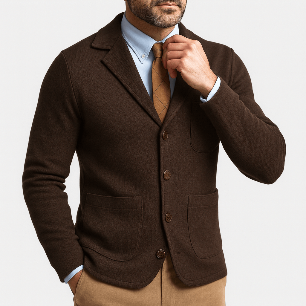 Fitted Knit Cardigan Sweater