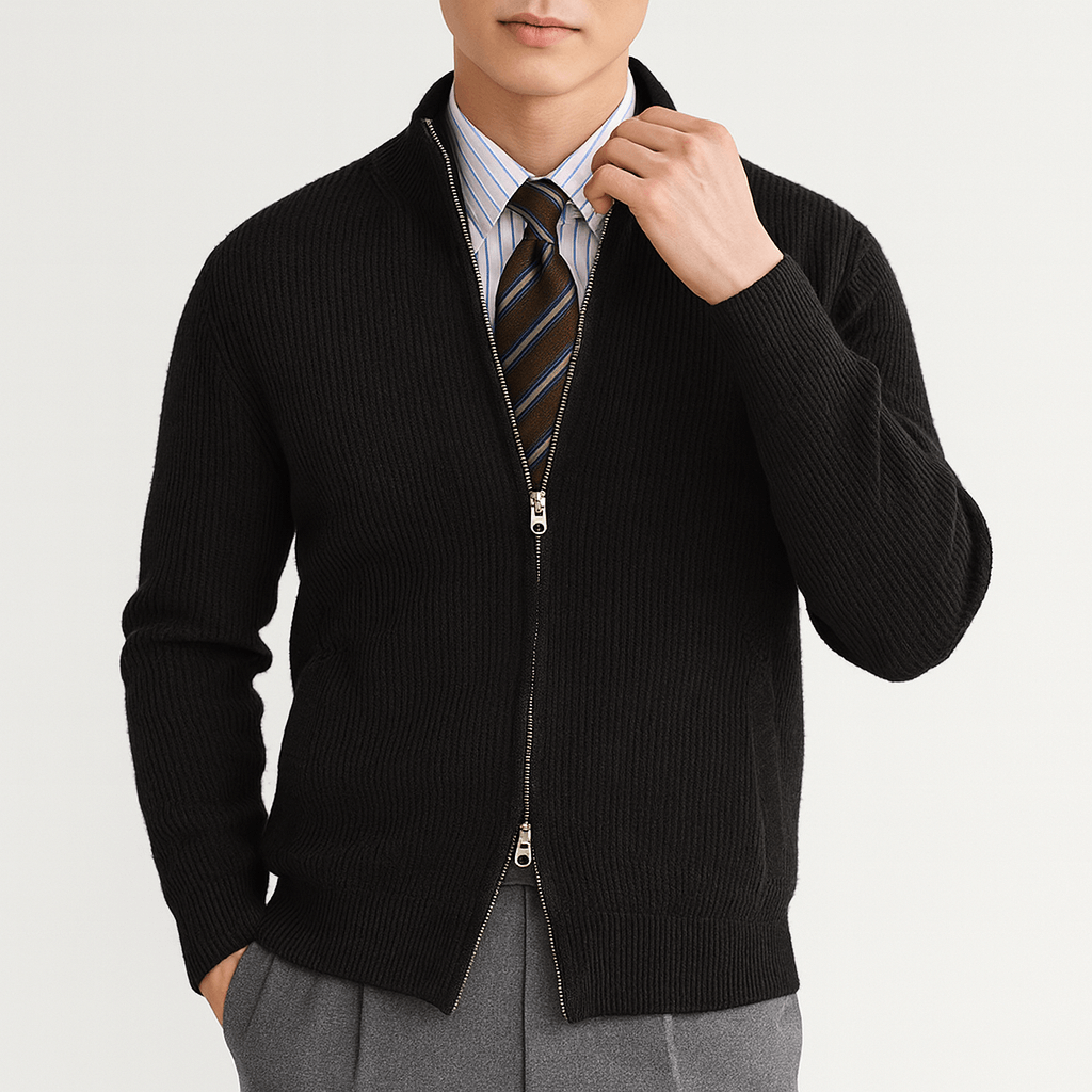 Fitted Zip Up Sweater