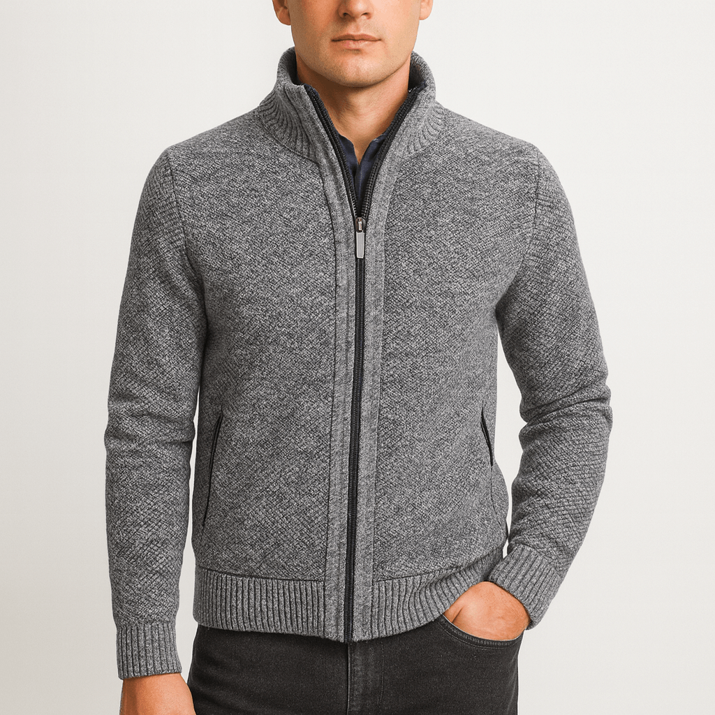 Fitted Zip Up Cardigan