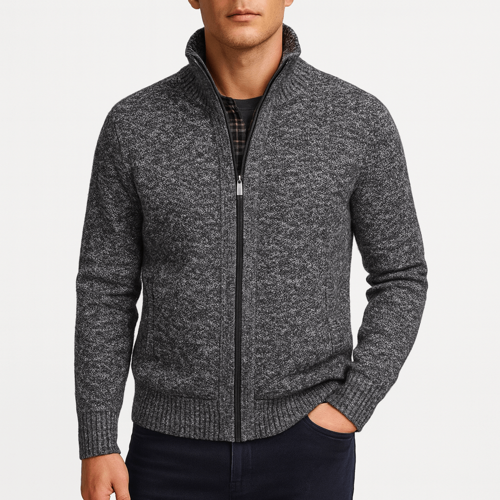 Fitted Zip Up Cardigan