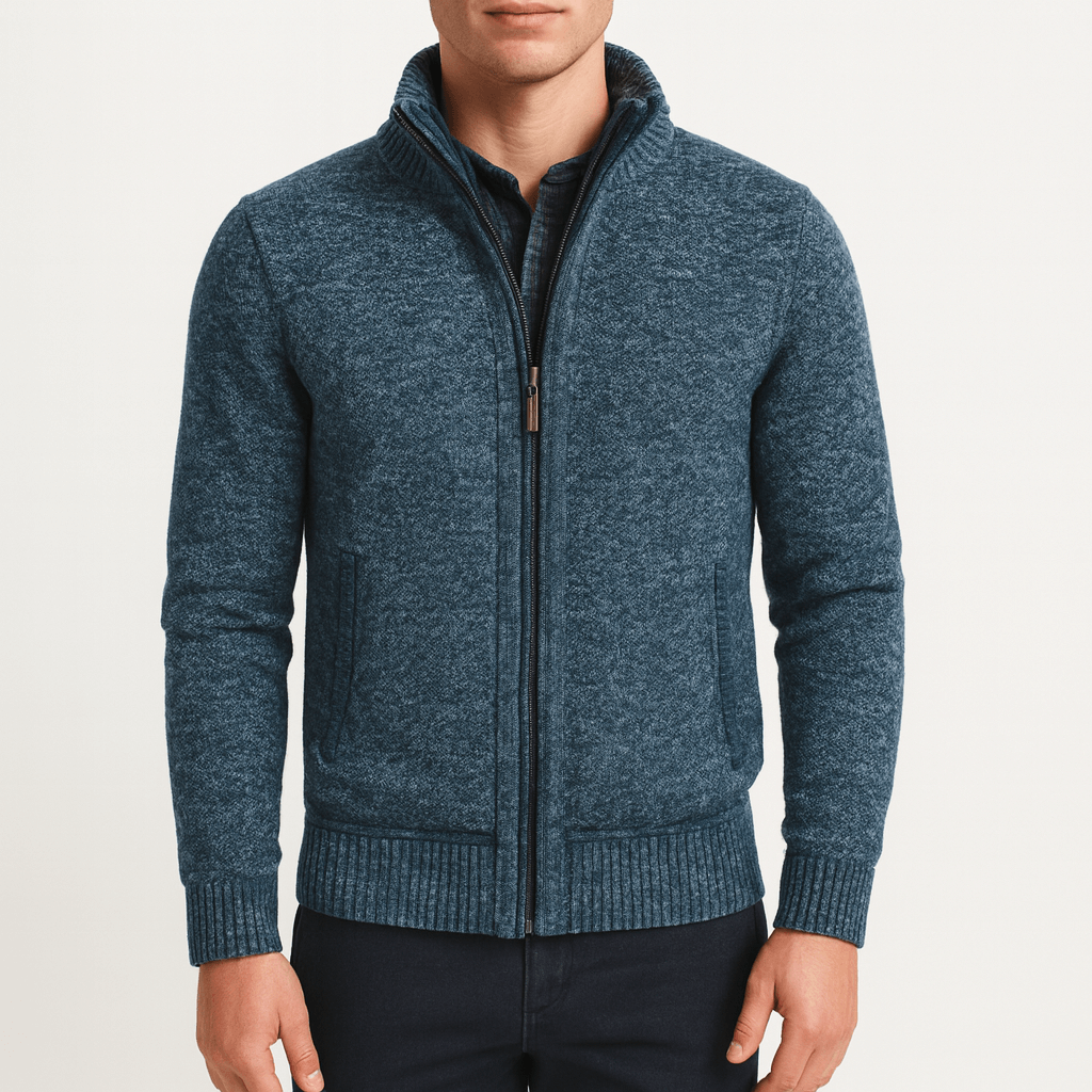 Fitted Zip Up Cardigan