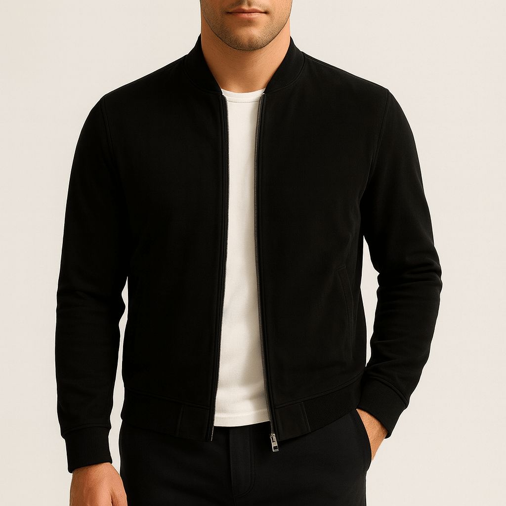 Soft Leather Zip Up Coat