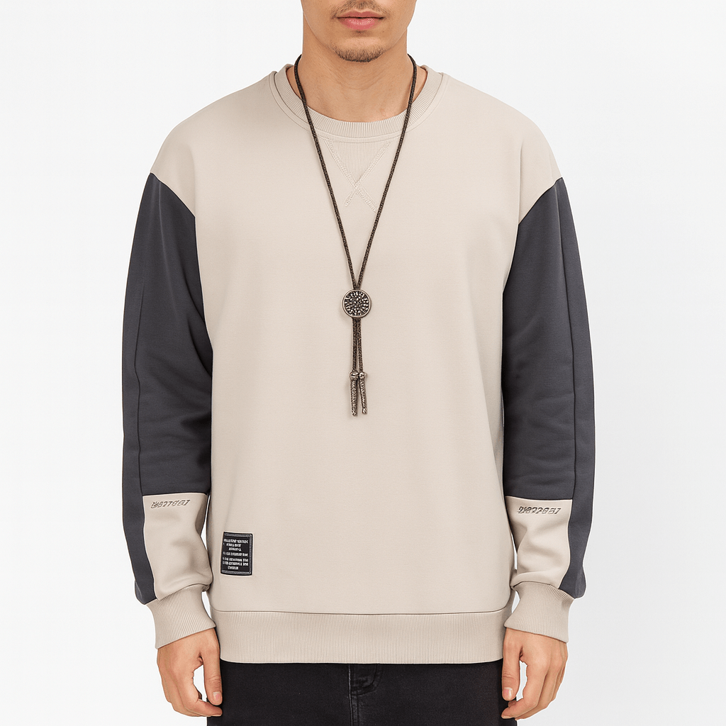 Colorblock Crew Neck Sweatshirt - OutfitLondon