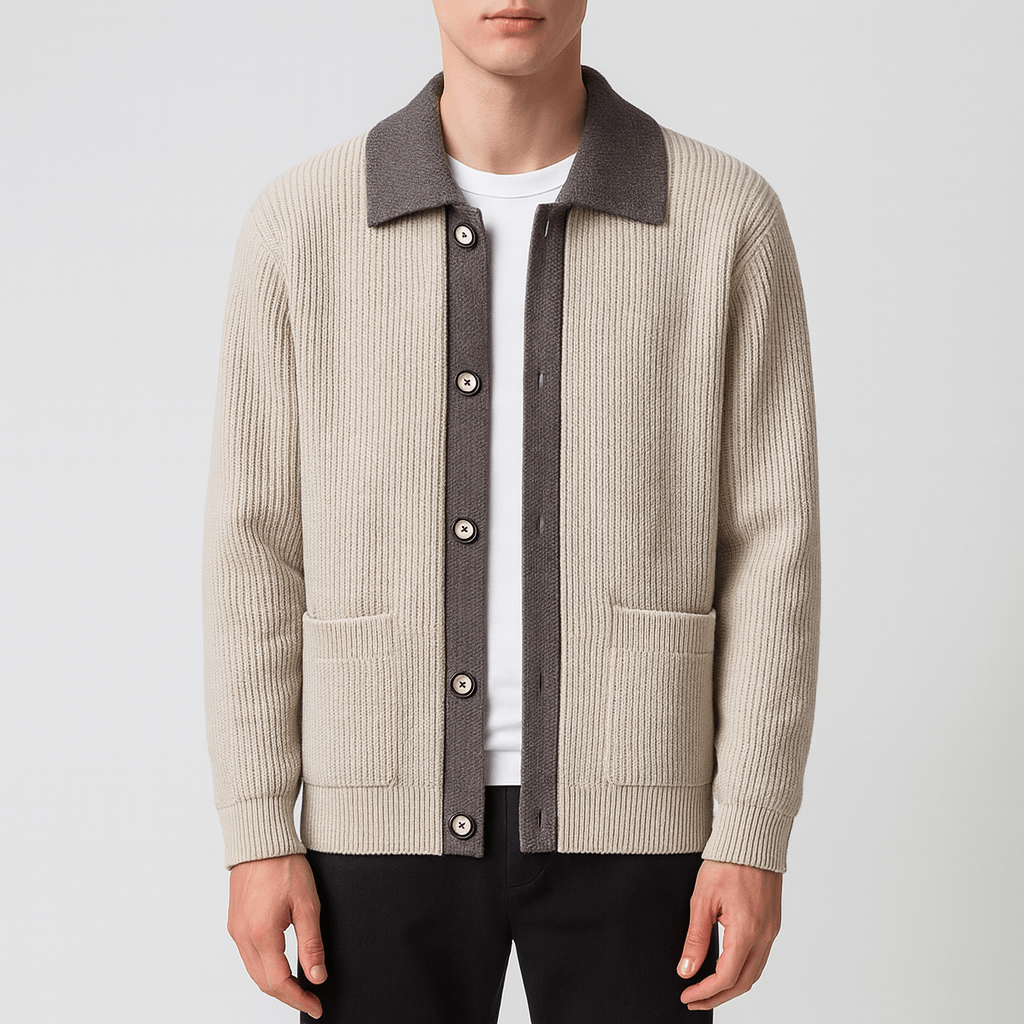Textured Grid Fleece Jacket - OutfitLondon