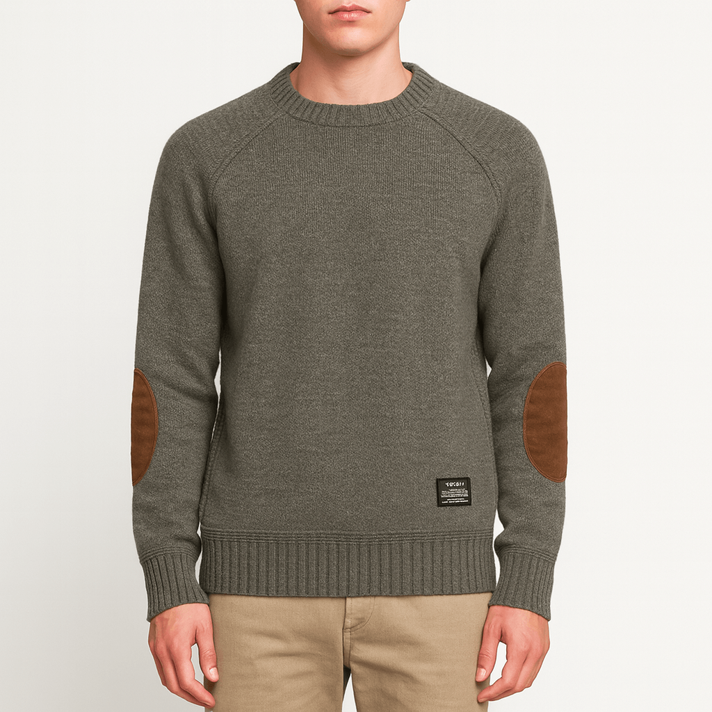 Cozy Patchwork Crew Neck Sweater - OutfitLondon