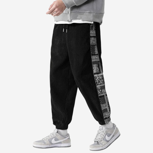 Men's Vintage Floral Corduroy Trousers - OutfitLondon