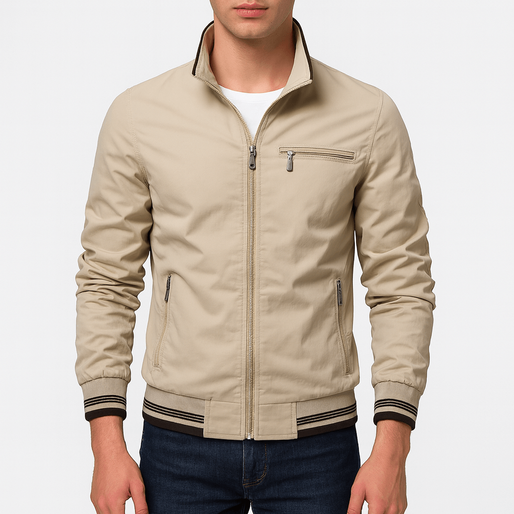 Relaxed Fit Men's Cotton Zipper Jacket - OutfitLondon