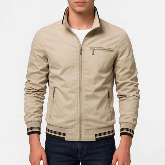 Relaxed Fit Men's Cotton Zipper Jacket - OutfitLondon