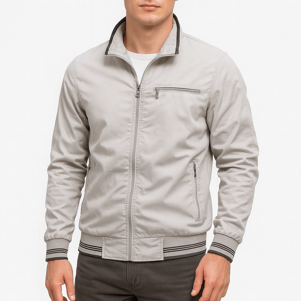 Relaxed Fit Men's Cotton Zipper Jacket