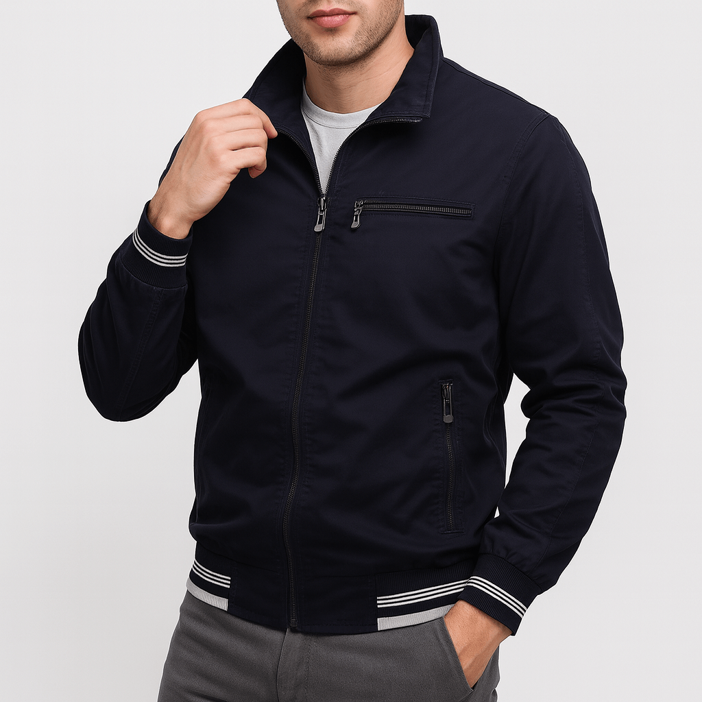 Relaxed Fit Men's Cotton Zipper Jacket