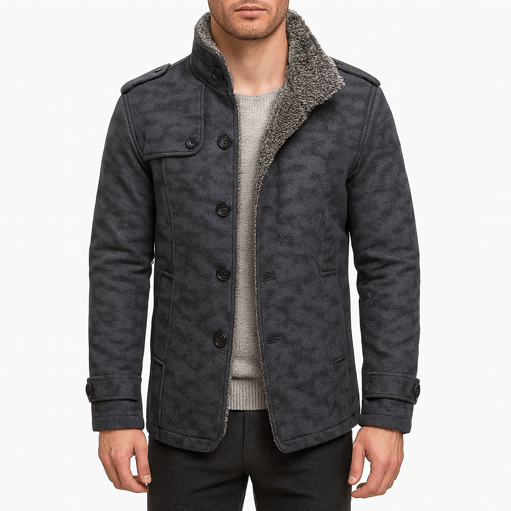 Men's Fitted Leather Lined Coat - OutfitLondon