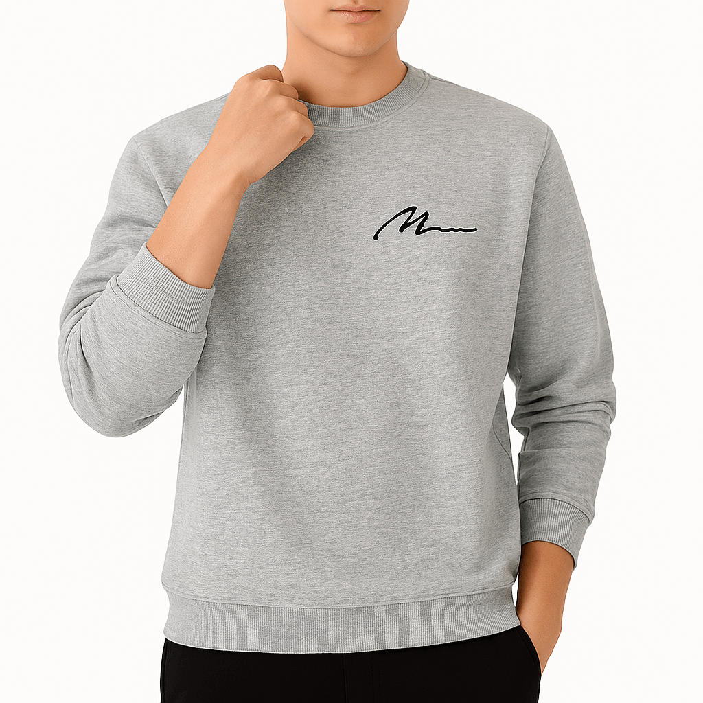 Warm Mens Crew Neck Fleece Sweatshirt