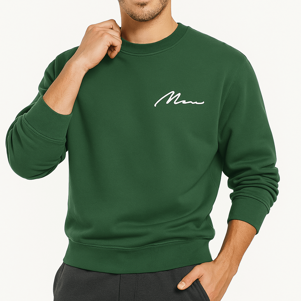 Warm Mens Crew Neck Fleece Sweatshirt