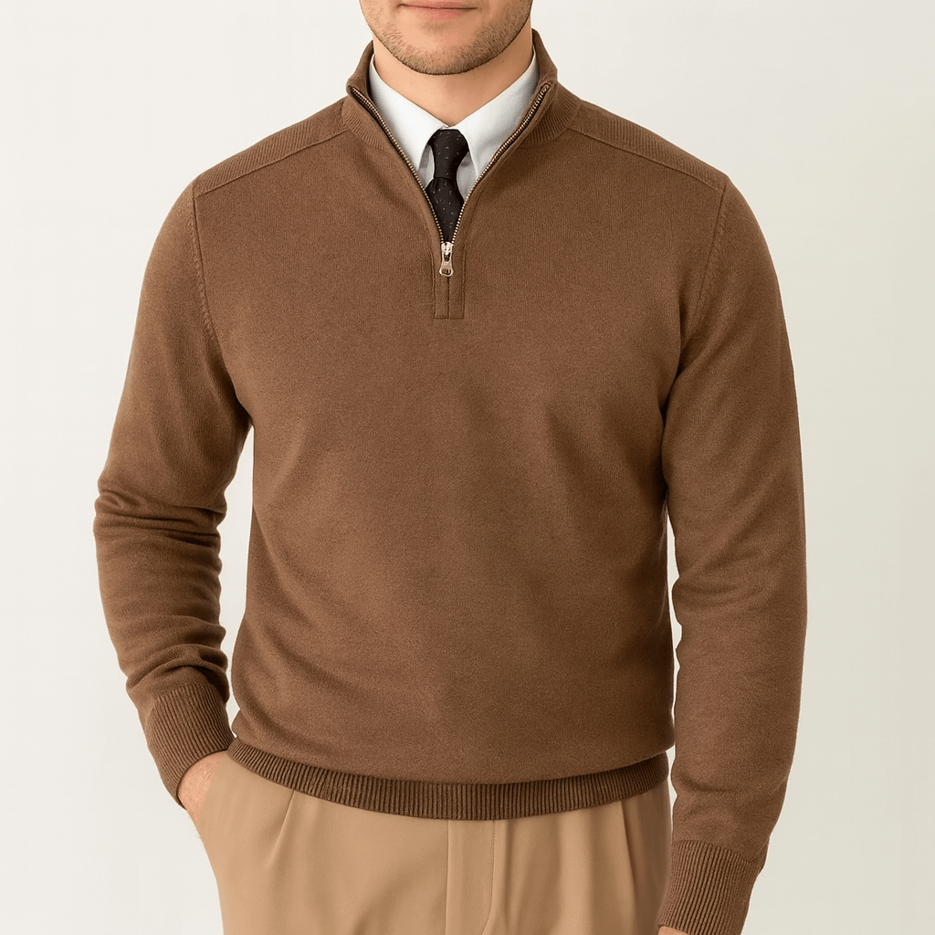 Men's Lightweight Zip Neck Pullover Sweater