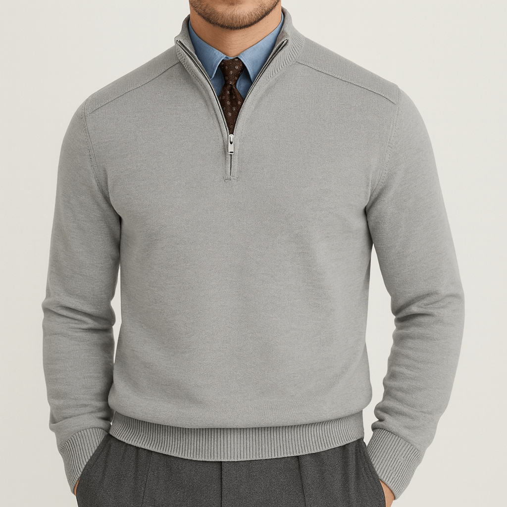 Men's Lightweight Zip Neck Pullover Sweater