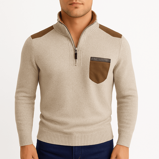 Soft Men's Cashmere Blend Polo Sweater - OutfitLondon