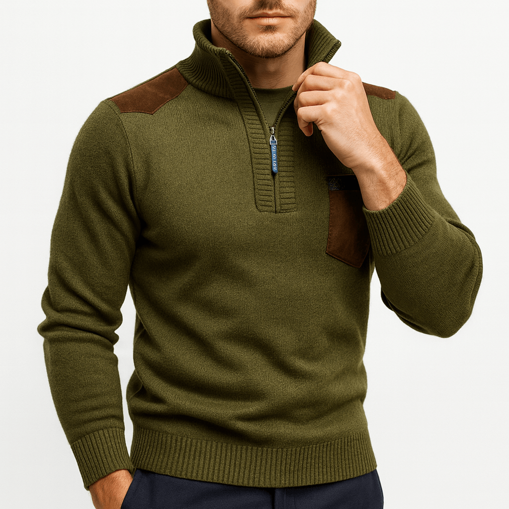 Soft Men's Cashmere Blend Polo Sweater