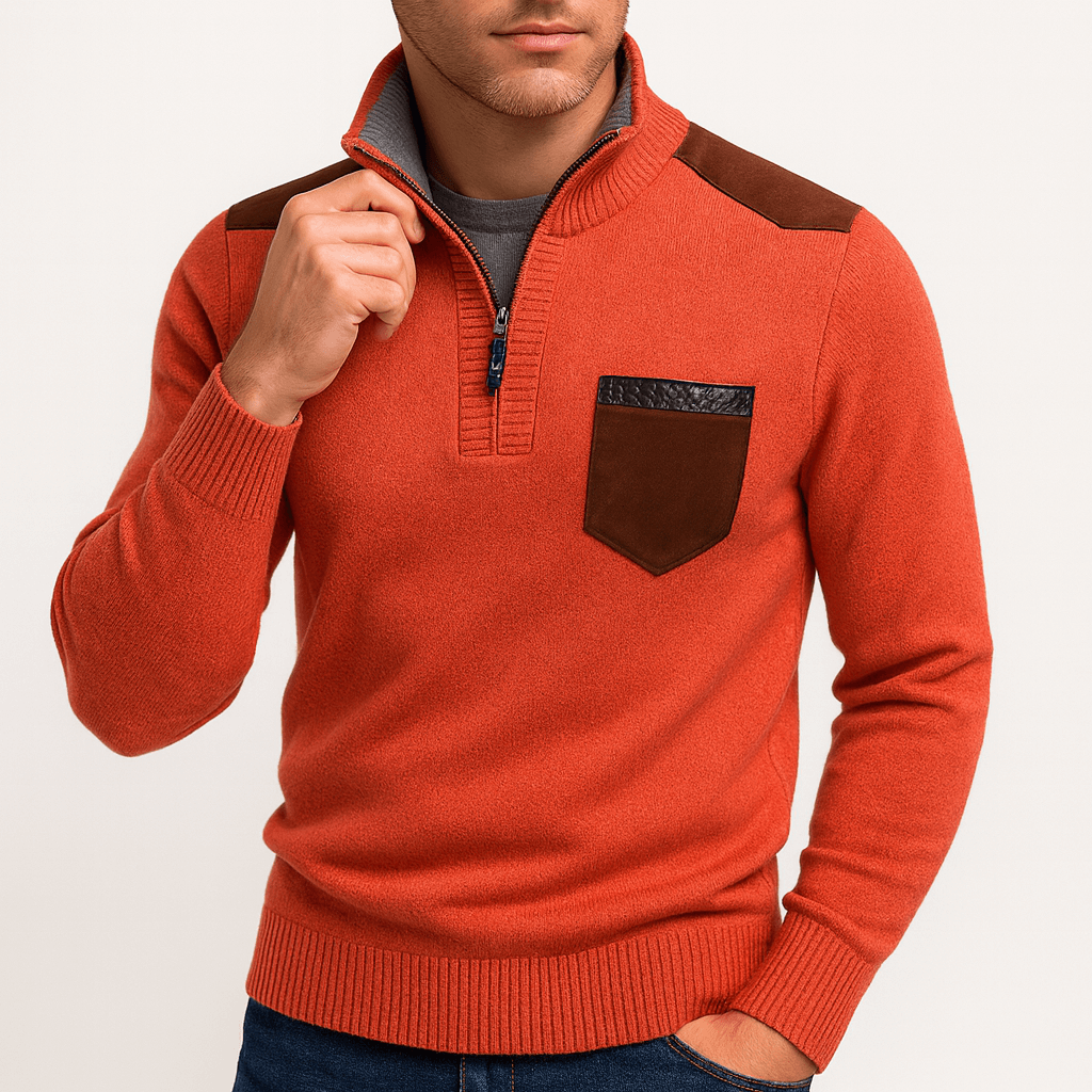 Soft Men's Cashmere Blend Polo Sweater