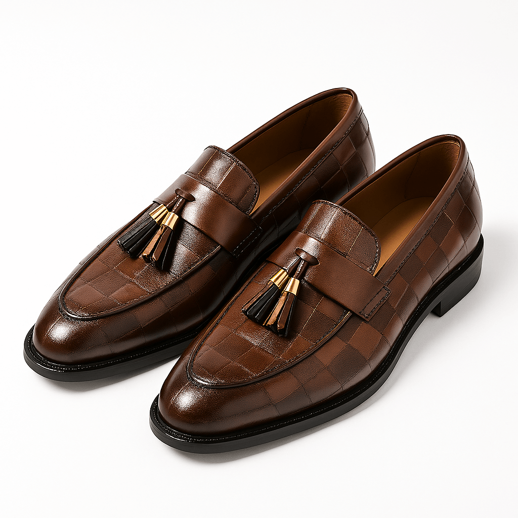 Men's Leather Slip On Dress Loafers Shoes - OutfitLondon