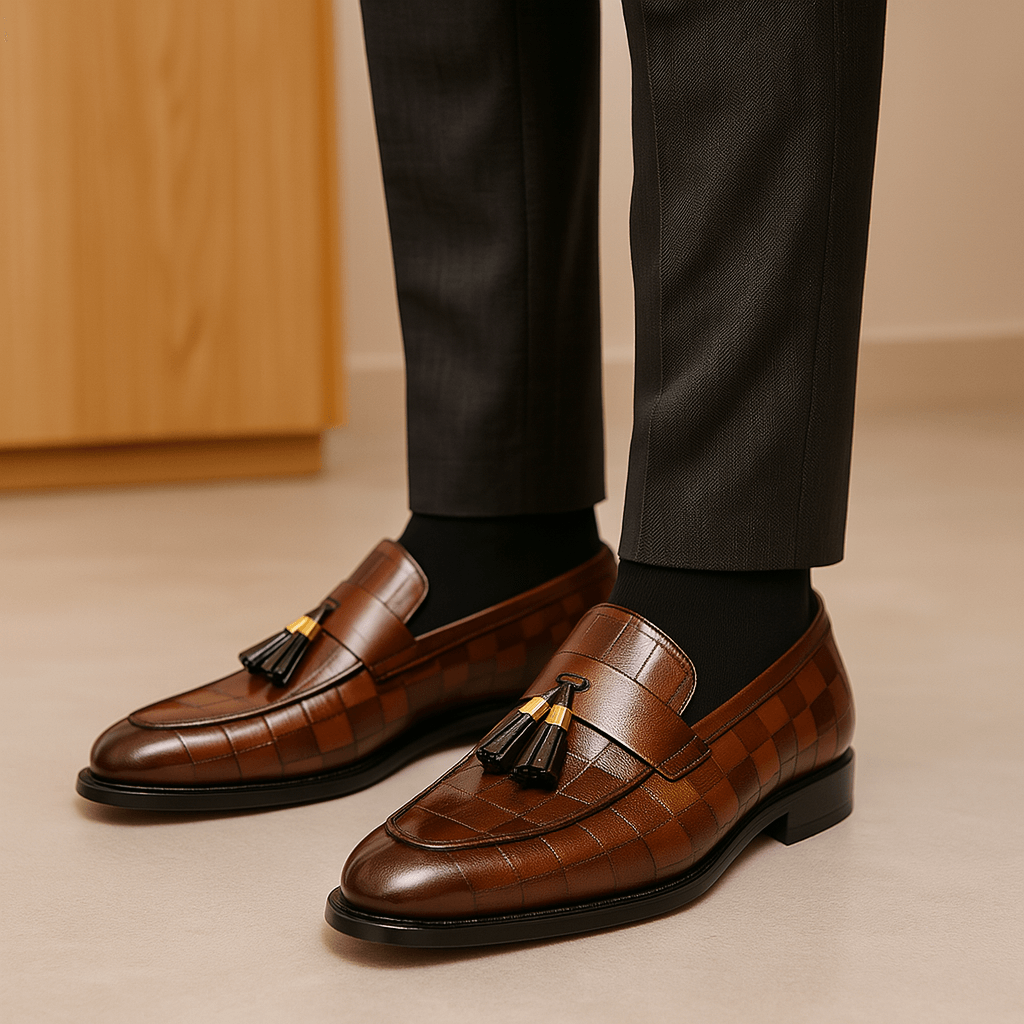 Men's Leather Slip On Dress Loafers Shoes