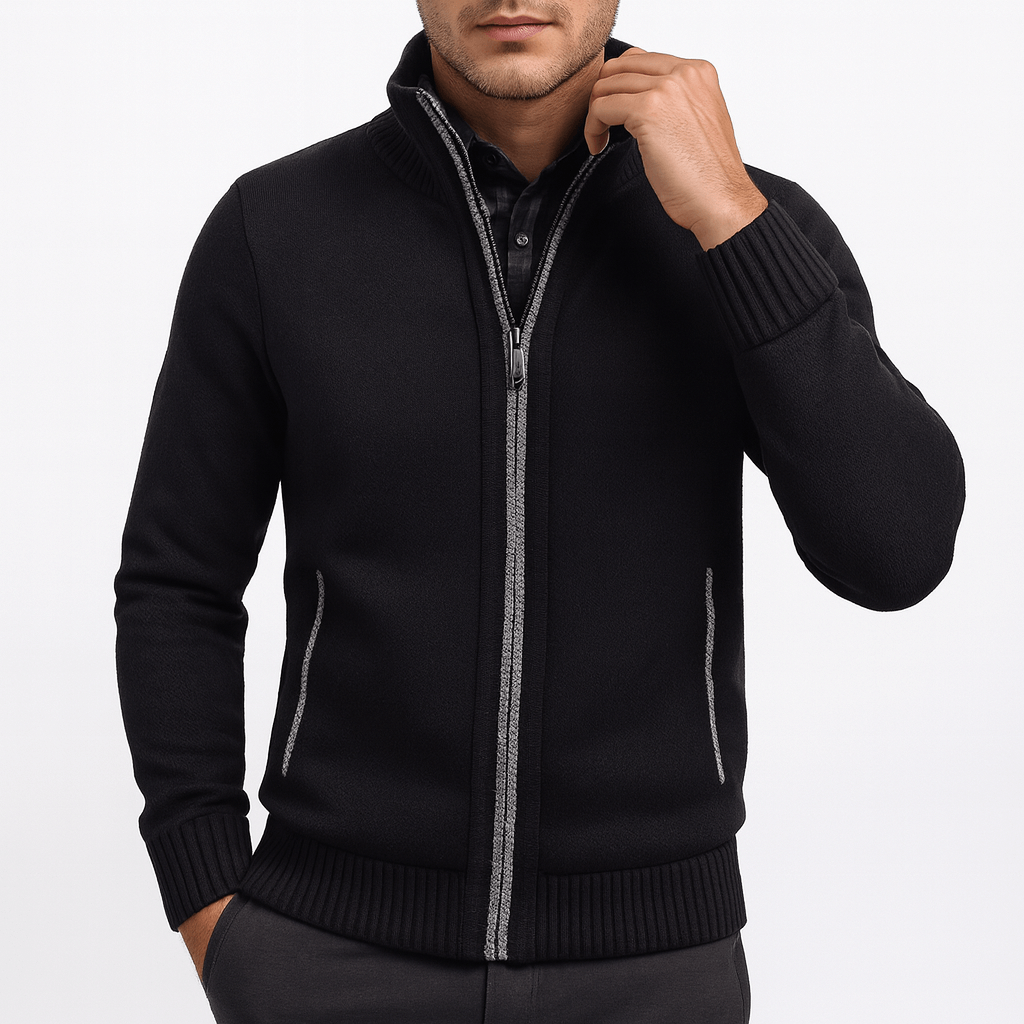 Cozy Men's Fleece Zip Up Sweater - OutfitLondon