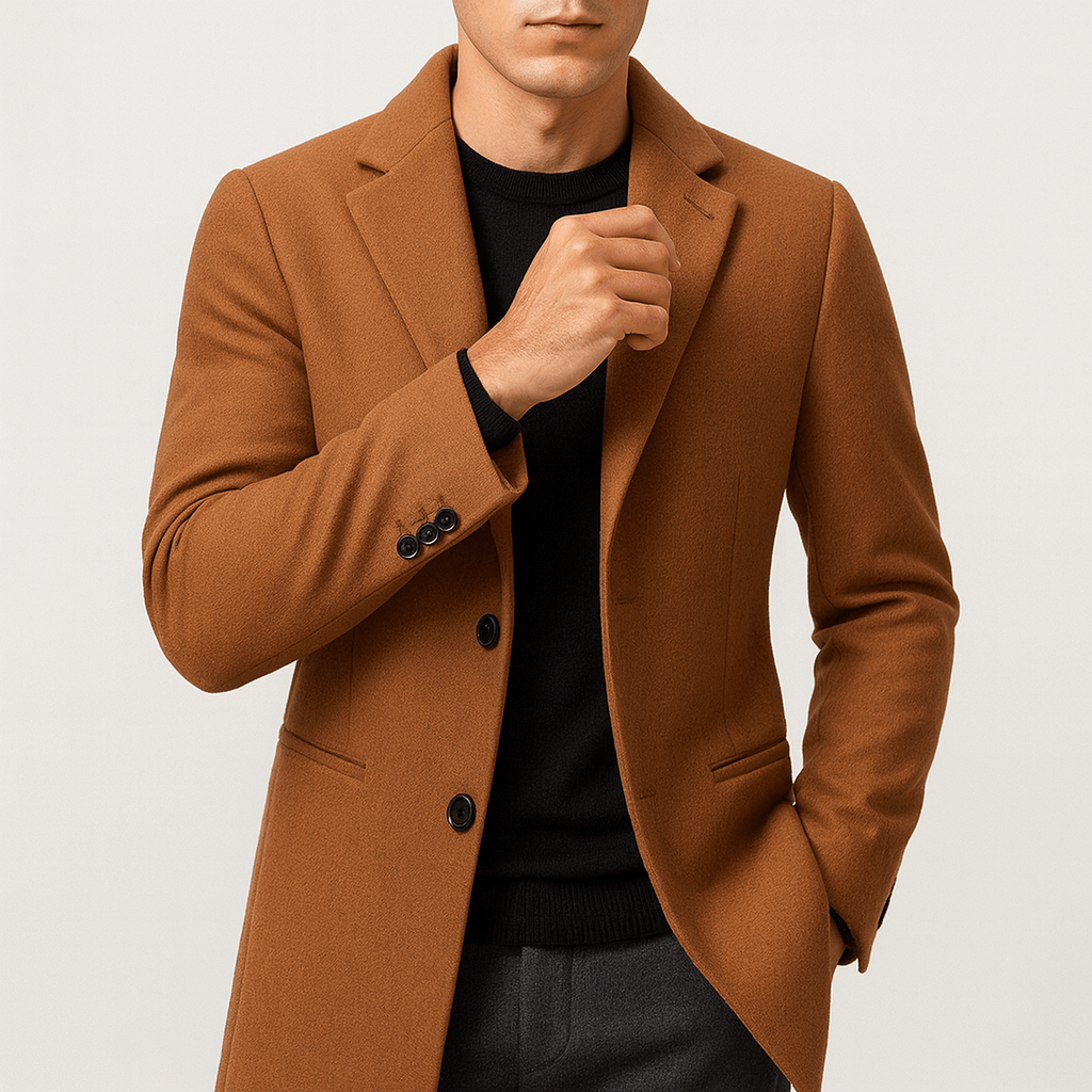 Warm Winter Men's Wool Overcoat - OutfitLondon