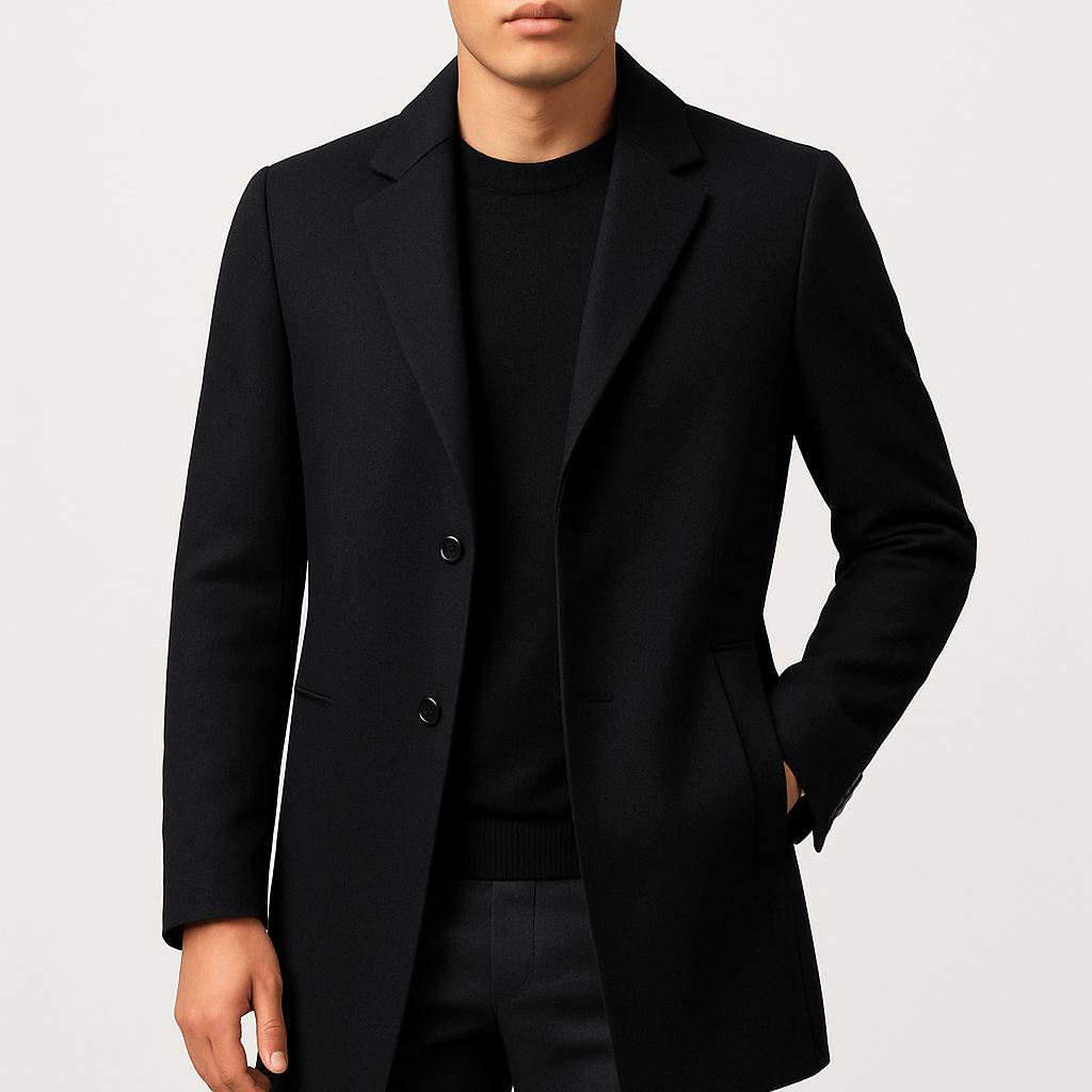 Warm Winter Men's Wool Overcoat
