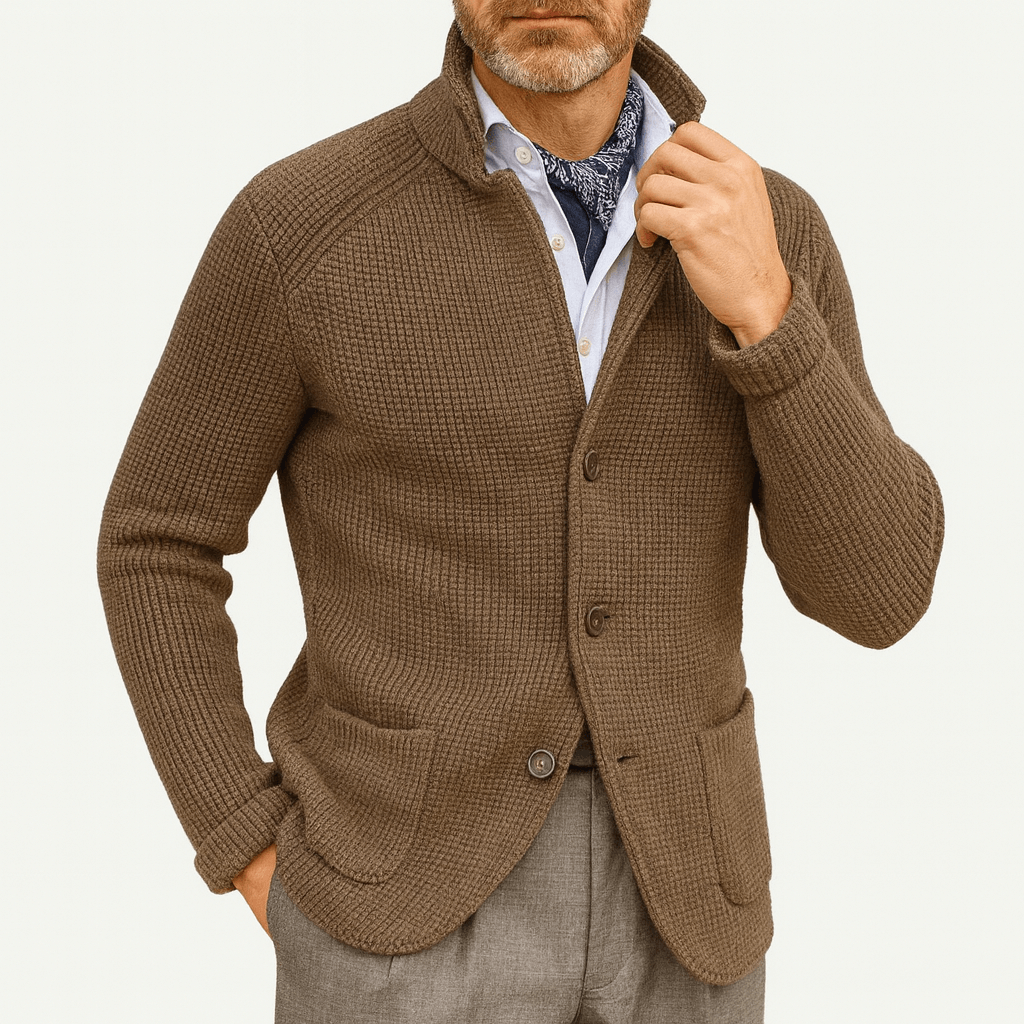 Warm Crew Neck Wool Cardigan