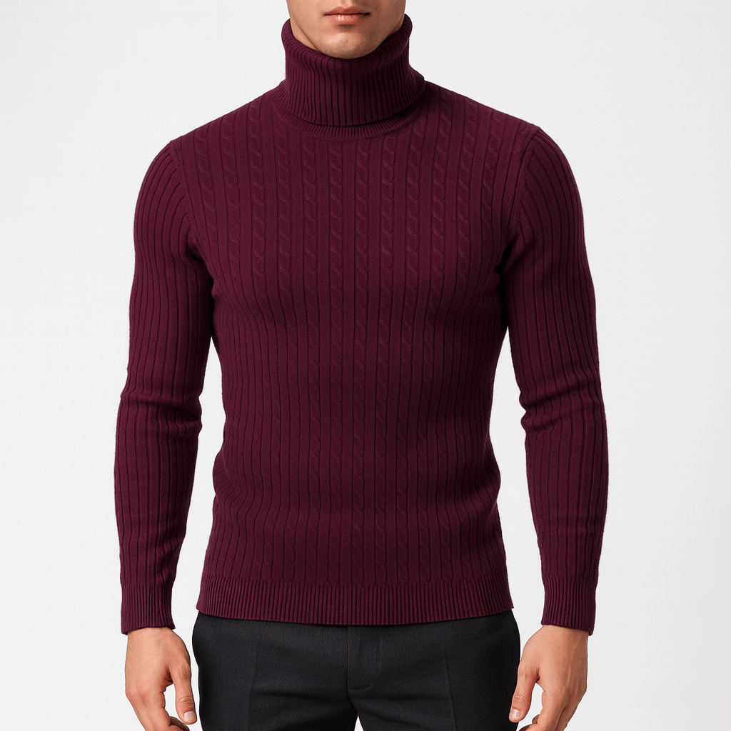 Warm Crew Neck Knitted Men's Sweater - OutfitLondon