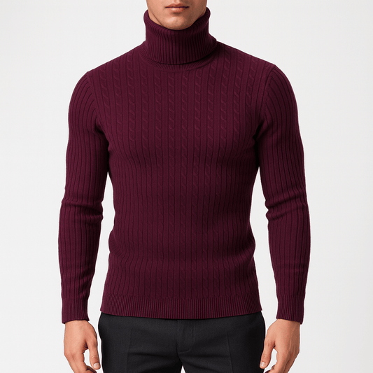 Warm Crew Neck Knitted Men's Sweater - OutfitLondon