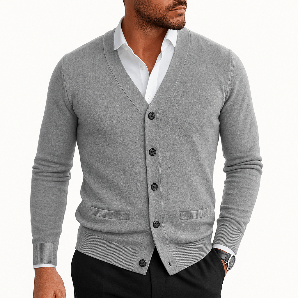 Men's Fit V-Neck Sweater Cardigan