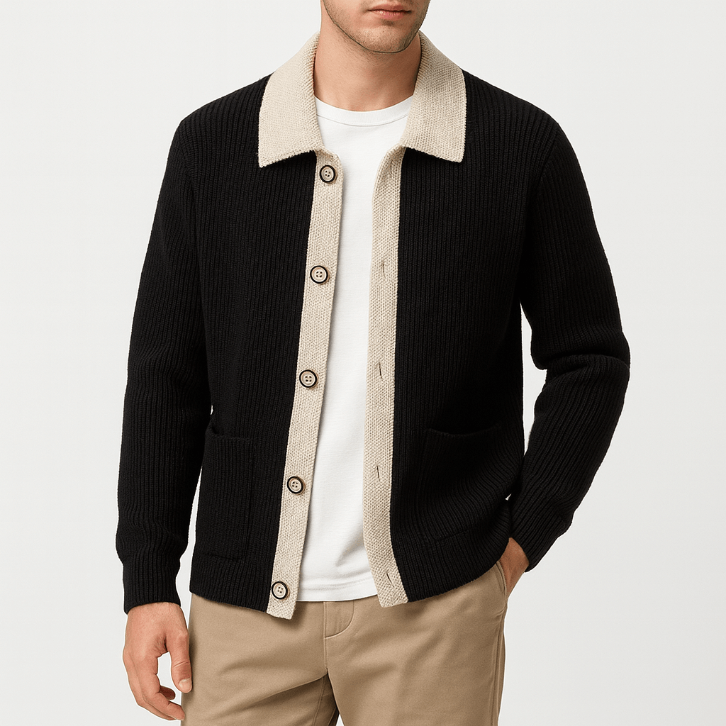 Men's Color Block Knitted Sweater